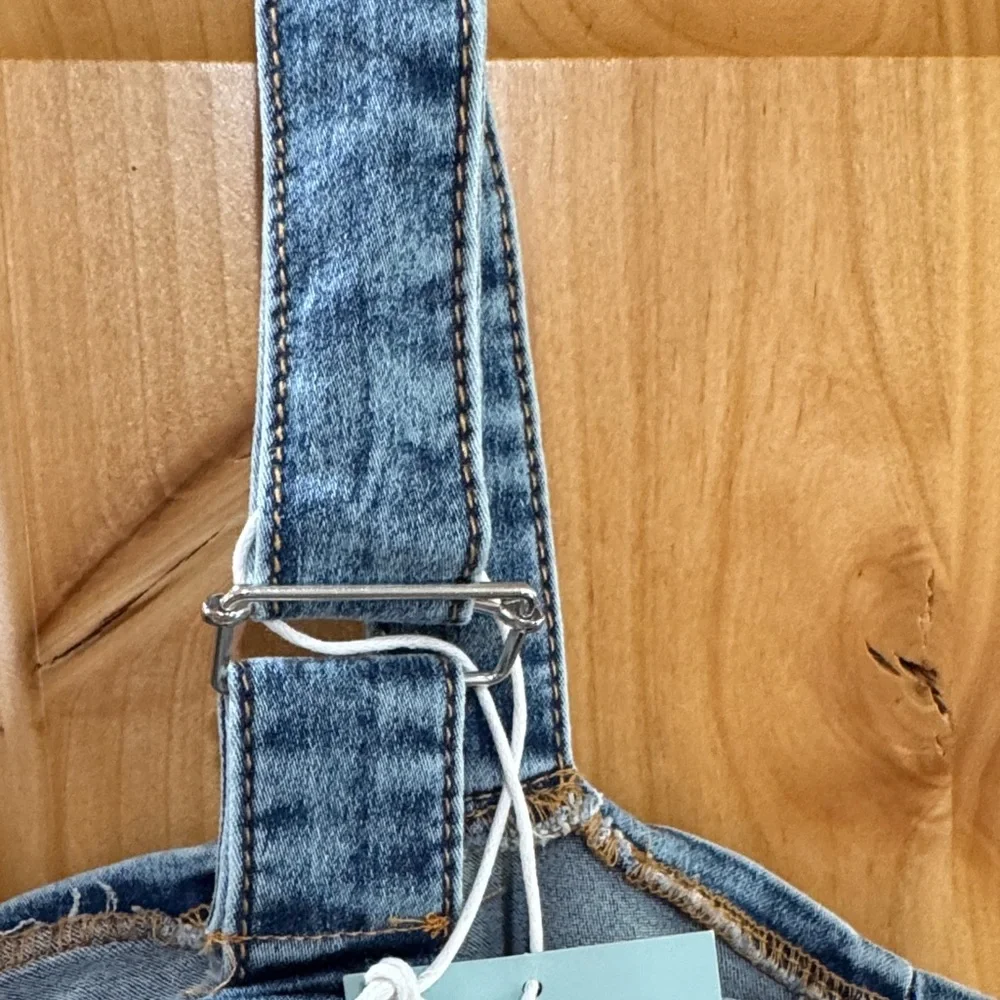 Denim Corset Top Cargo Pocket Zip Front Y2K Festival Crop XL 40” Bust - Picture 5 of 10